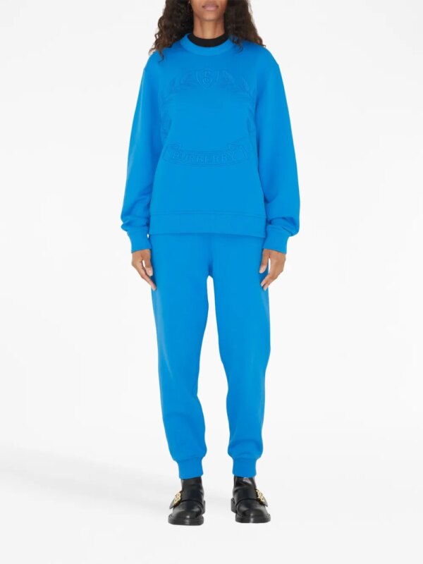Burberry Trainingsbroek met geborduurd logo - Blauw