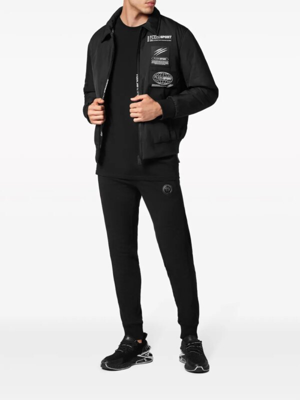 Plein Sport Bomberjack met logopatch - Zwart