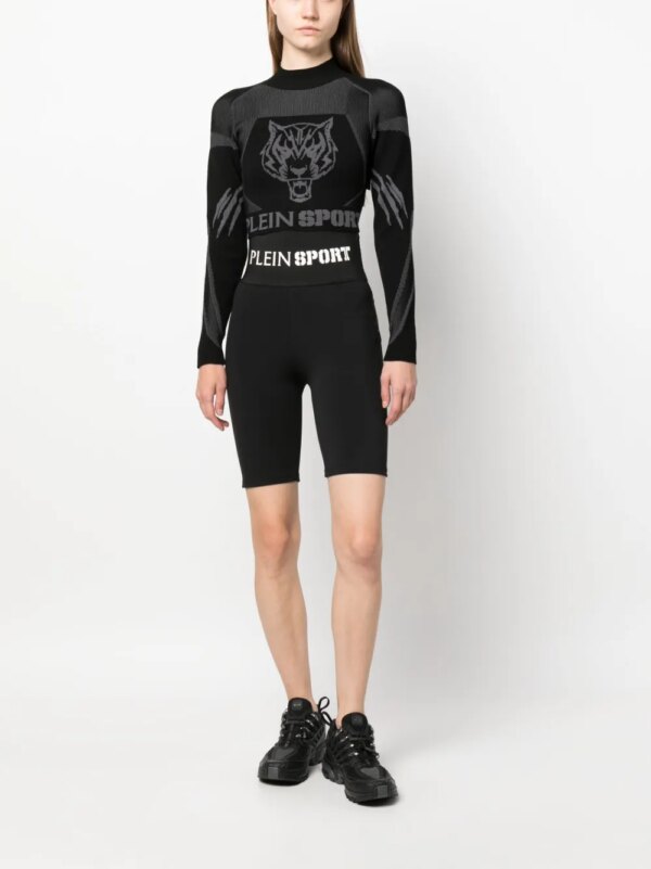 Plein Sport Shorts met logoband - Zwart