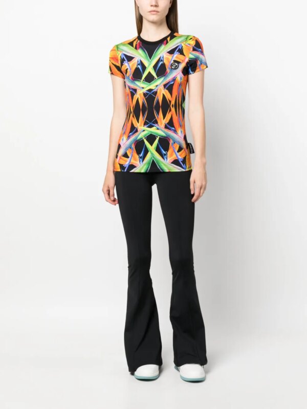 Plein Sport T-shirt met bloemenprint - Zwart