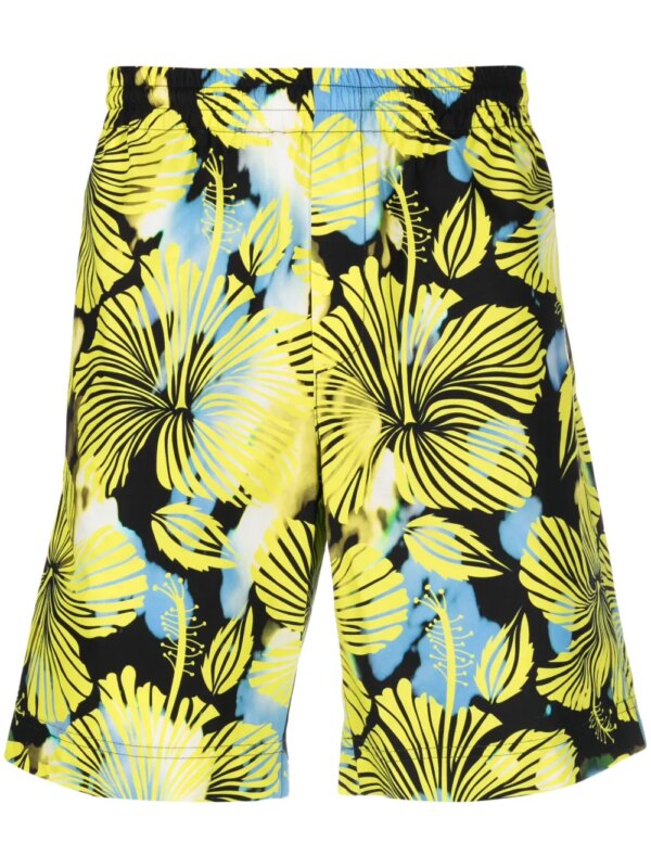 MSGM short de sport à fleurs - Noir