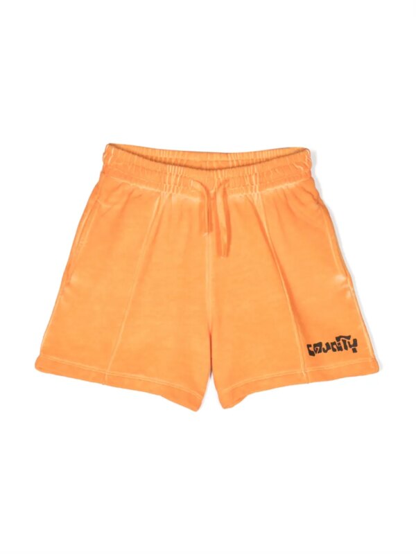 COUNTY OF MILAN KIDS short de sport en coton à logo imprimé - Orange