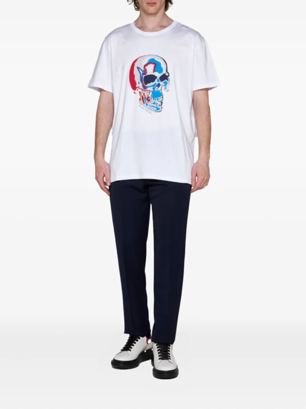 Alexander McQueen T-shirt met doodskopprint - Wit