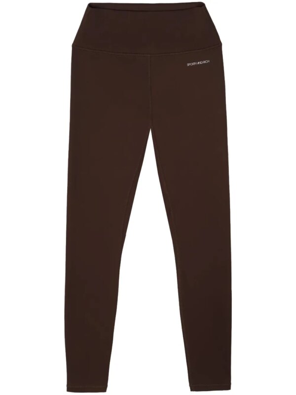 Sporty & Rich legging N.03 à logo imprimé - Marron