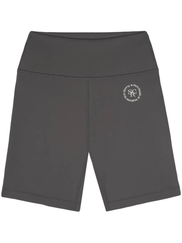 Sporty & Rich short cycliste à logo imprimé - Gris