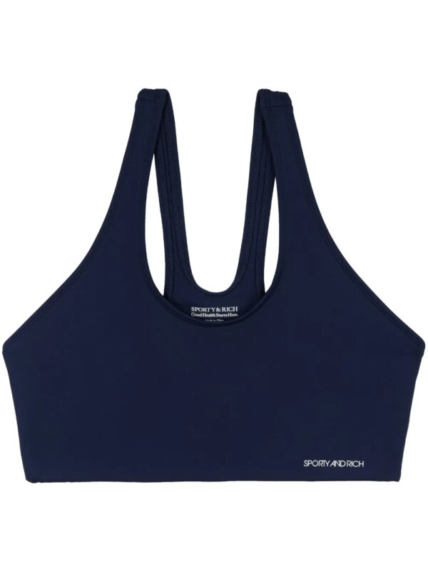 Sporty & Rich brassière de sport à logo imprimé - Bleu