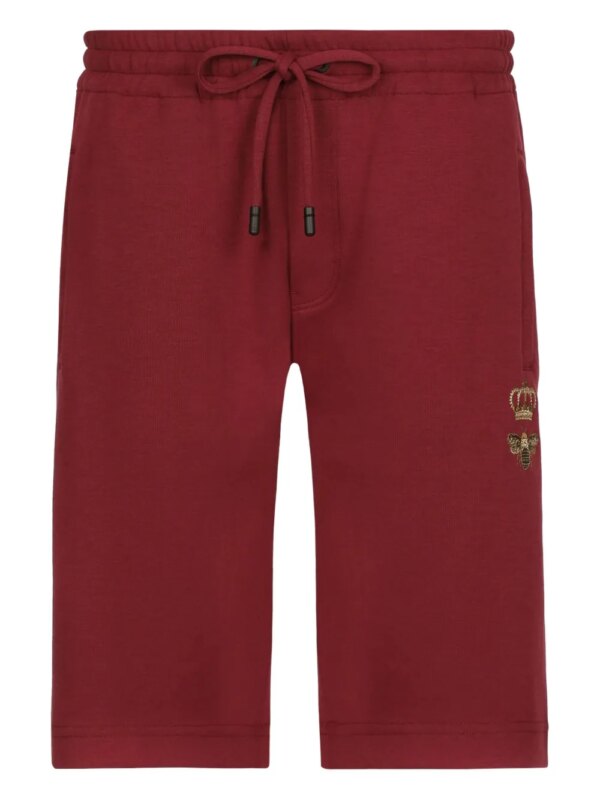 Dolce & Gabbana short à logo brodé - Rouge