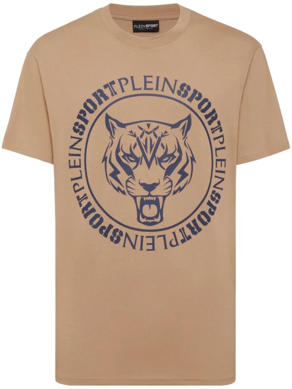 Plein Sport t-shirt en coton à imprimé tigre - Tons neutres