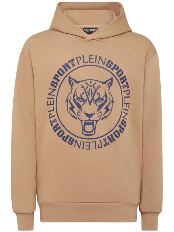 Plein Sport hoodie à logo Tiger imprimé - Marron