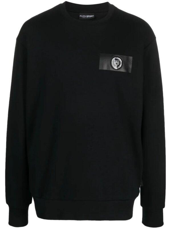 Plein Sport sweat en coton à patch logo - Noir