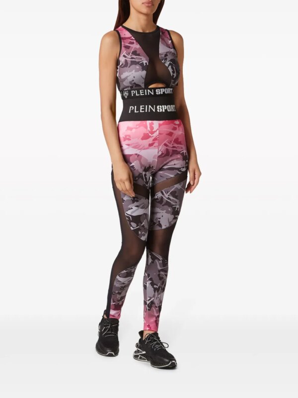 Plein Sport Legging met camouflageprint - Roze