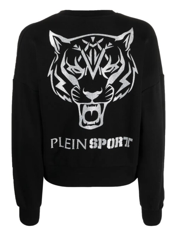 Plein Sport Sweater met grafische print - Zwart