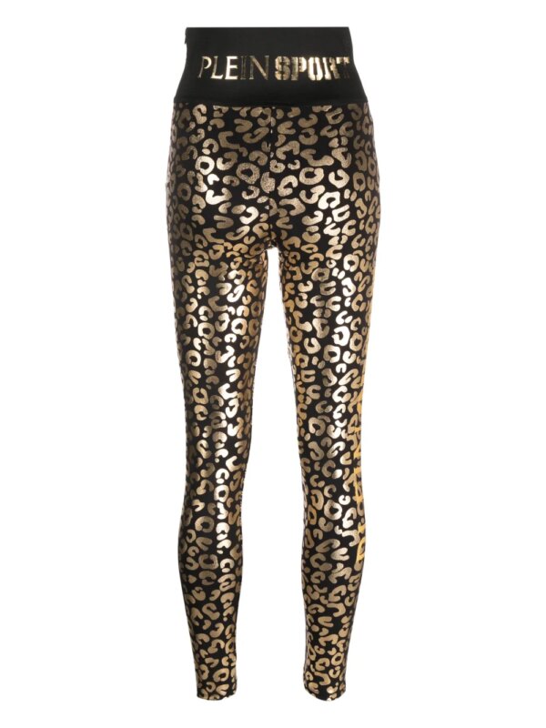 Plein Sport Legging met luipaardprint - Zwart