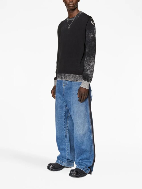 Diesel K-Larence-B katoenen trui met print - Zwart