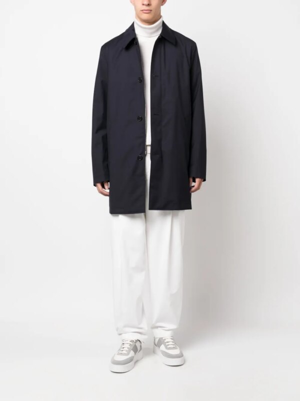 Paul Smith Trenchcoat met klassieke kraag - Blauw