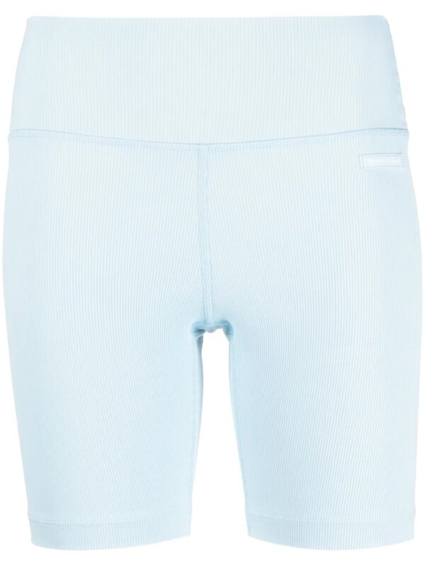 Sporty & Rich short côtelé à patch logo - Bleu