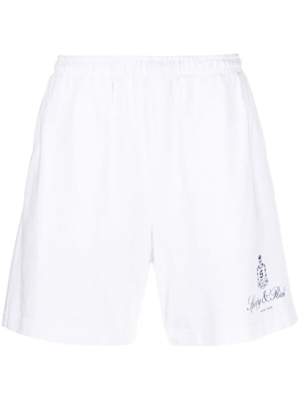 Sporty & Rich short de sport en coton à logo imprimé - Blanc