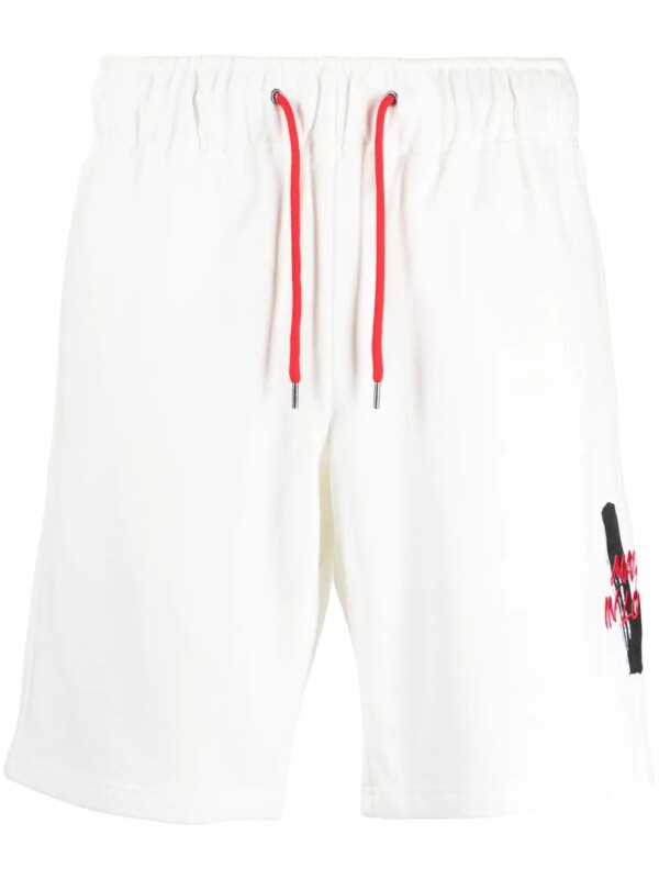 Ports V short de sport à patch logo - Blanc