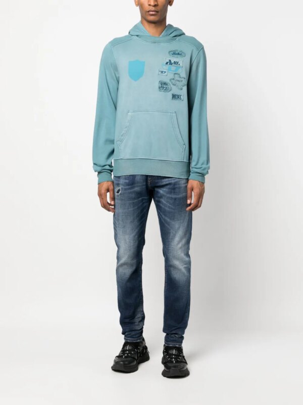 Diesel Hoodie met print - Blauw