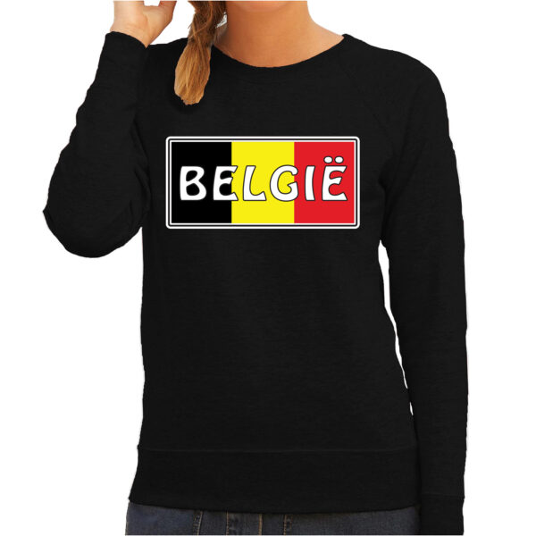 Belgie landen sweater zwart voor dames