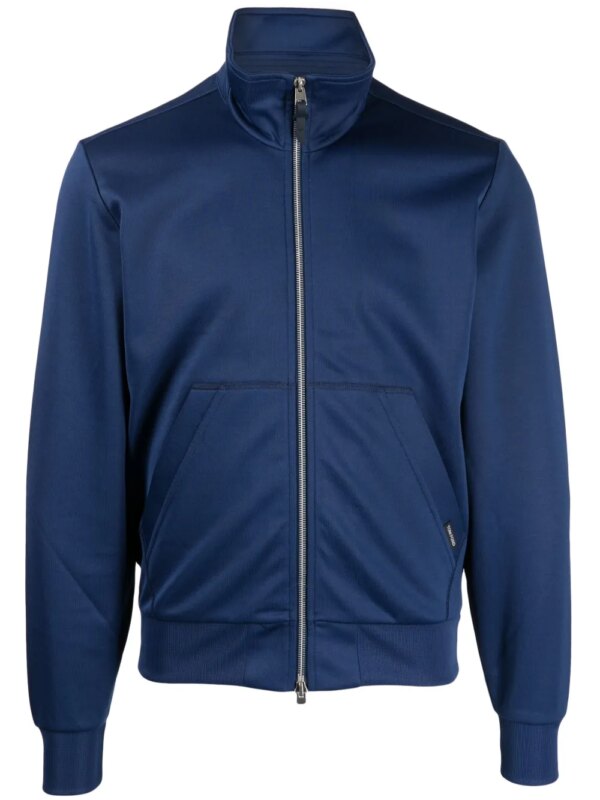 TOM FORD veste zippée à col montant - Bleu