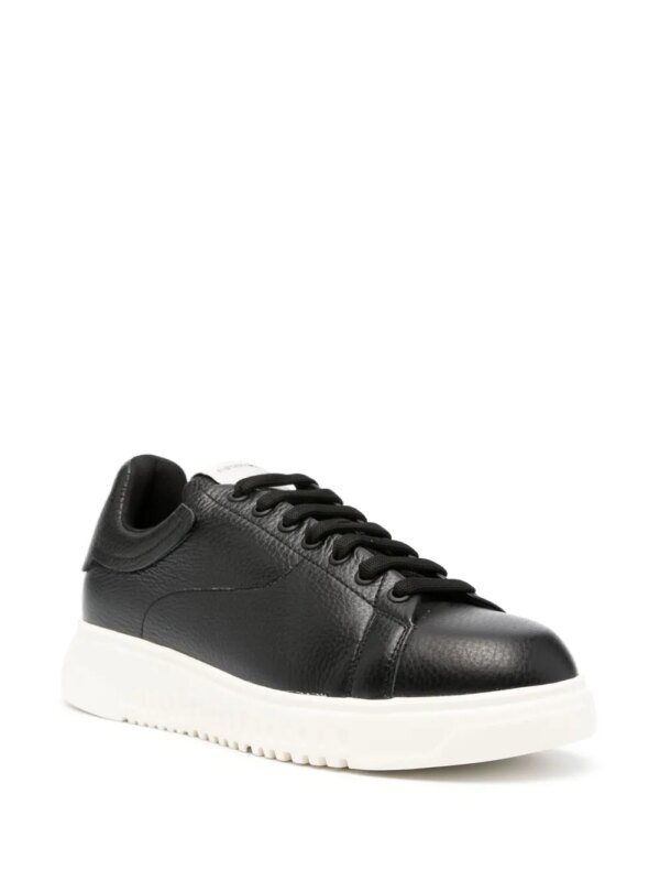 Emporio Armani Leren sneakers - Zwart