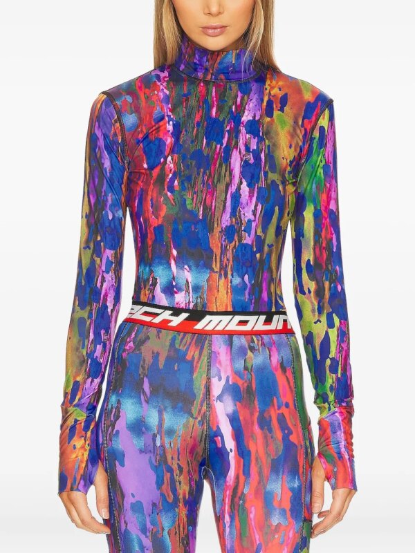 Aztech Mountain haut imprimé à col montant - Rose