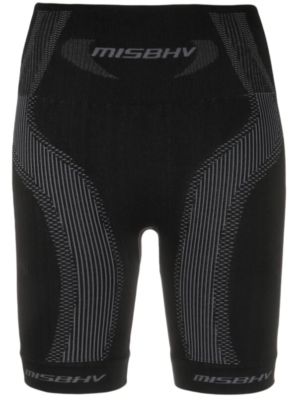 MISBHV short de cyclisme à logo en intarsia - Noir
