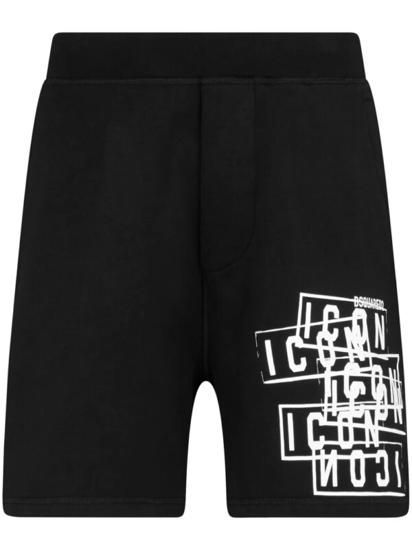 DSQUARED2 short de sport Icon Stamps - Noir