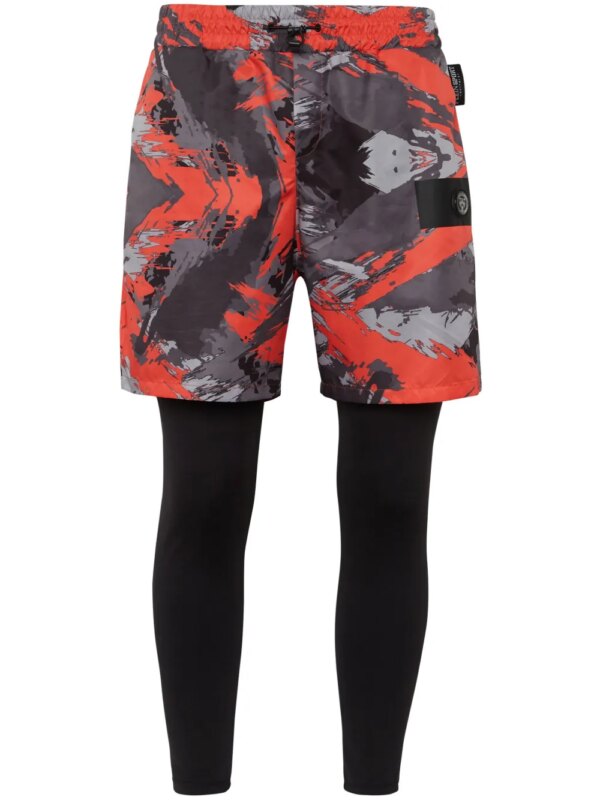Plein Sport short de jogging à motif camouflage - Noir
