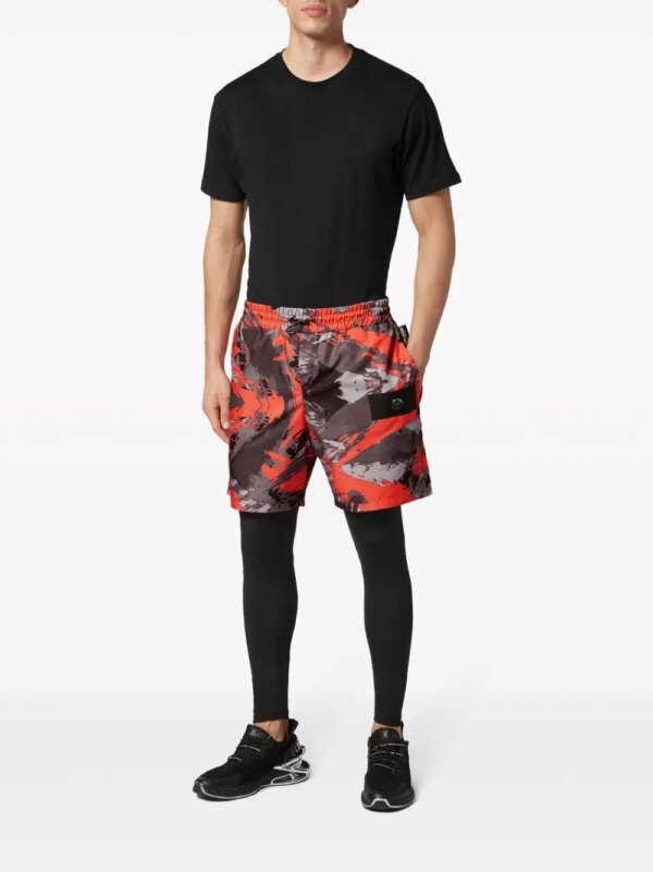Plein Sport Gelaagde trainingsbroek met camouflageprint - Zwart