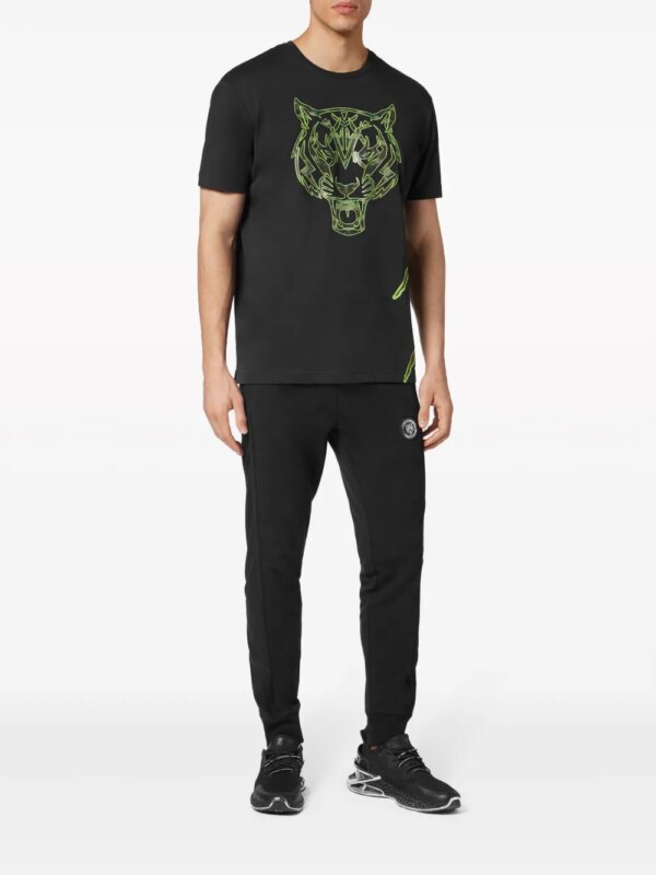 Plein Sport T-shirt met logoprint - Zwart