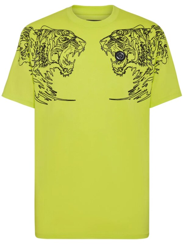 Plein Sport t-shirt SS Tiger en coton - Jaune