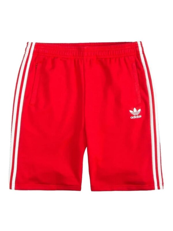adidas short à rayures - Rouge