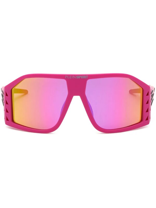 Plein Sport lunettes de soleil The Wave Gen X.02 à monture oversize - Rose