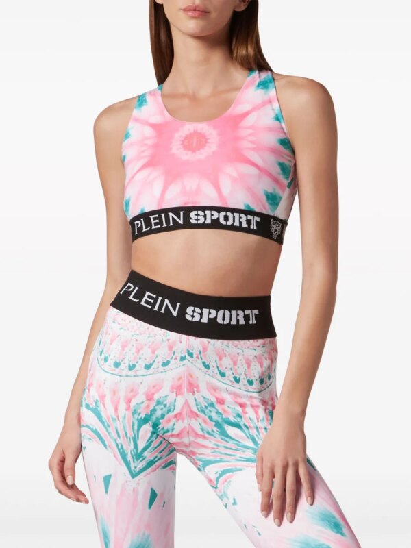 Plein Sport Bh met logoband en tie-dye print - Roze