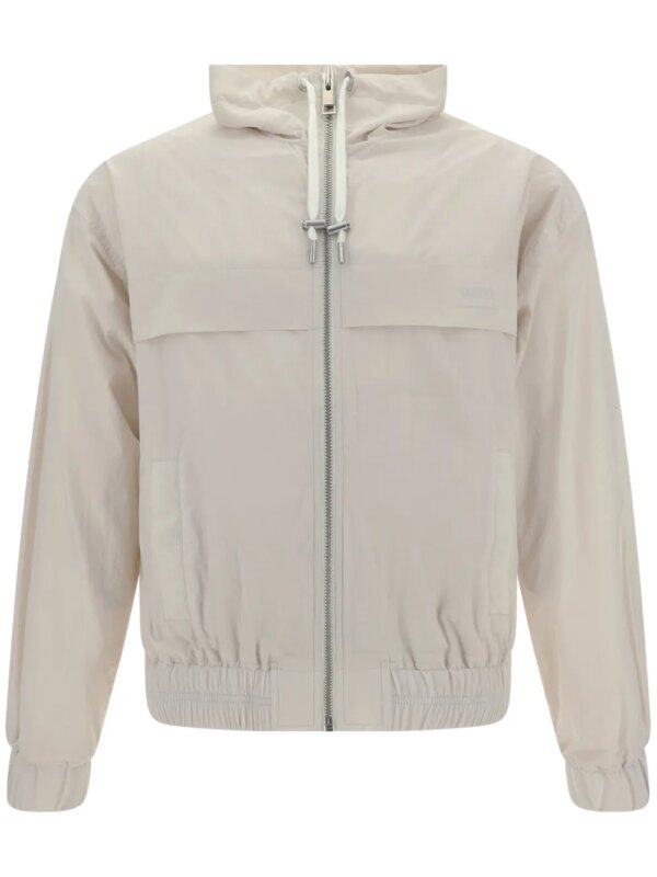 AMI Paris coupe-vent à logo imprimé - Blanc