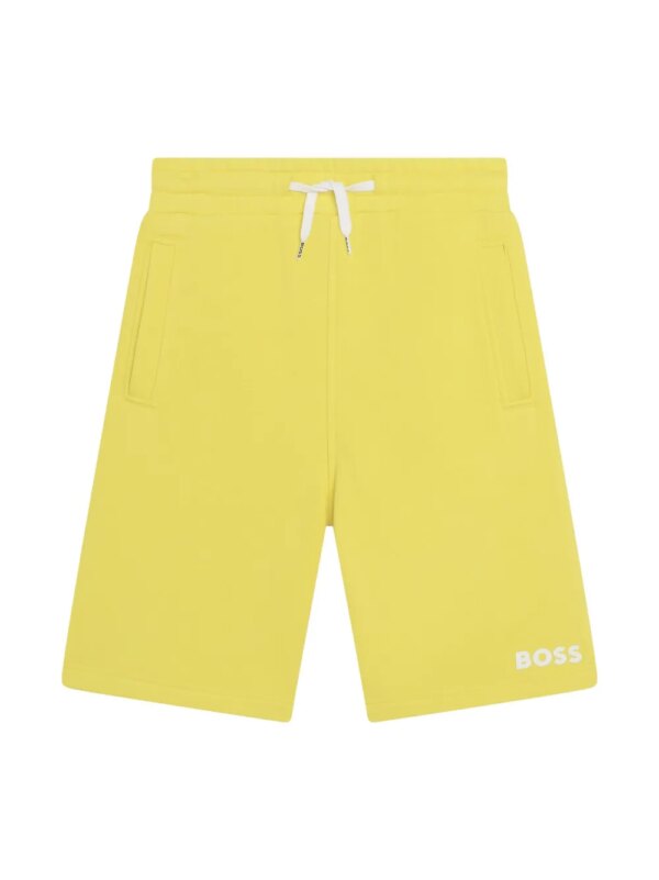 BOSS Kidswear short de sport à logo imprimé - Jaune