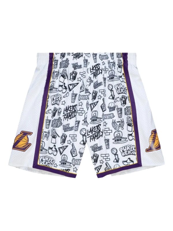 Mitchell & Ness short LA Lakers 2009 Doodle Swingman - Blanc