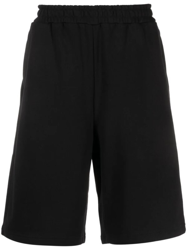 44 LABEL GROUP short de sport en coton à logo imprimé - Noir