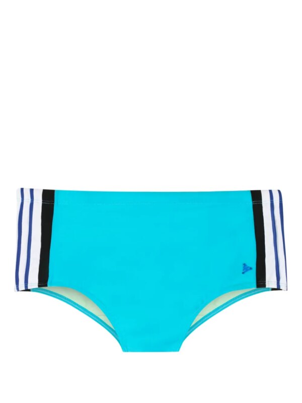 Amir Slama short de sport rayé à logo appliqué - Bleu