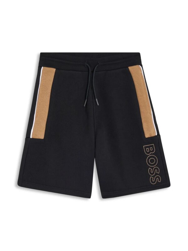 BOSS Kidswear short de sport en coton à logo imprimé - Noir