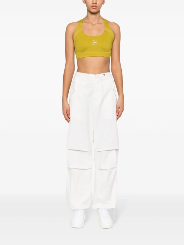 adidas by Stella McCartney Sport-bh met logoprint - Groen