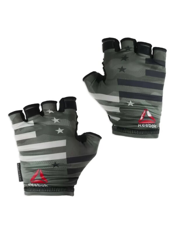 Reebok gants à motif d'étoiles - Gris