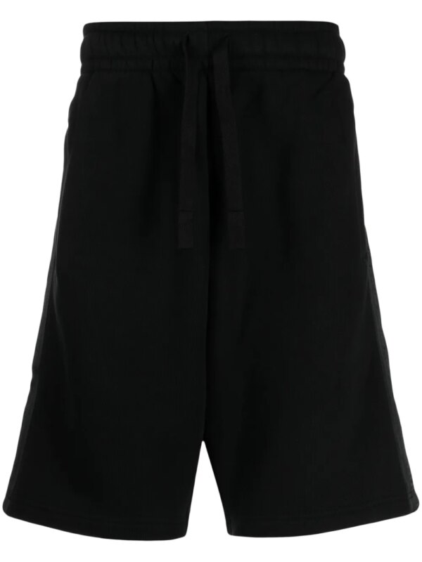 Palm Angels short de sport en coton à bande logo - Noir