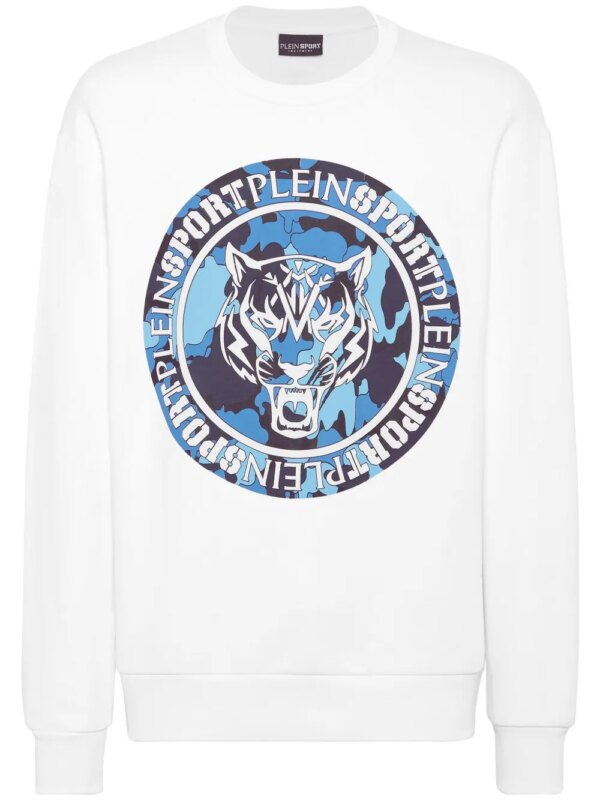Plein Sport sweat à imprimé tigre - Blanc