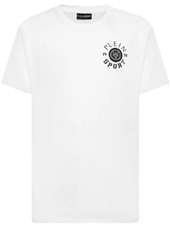 Plein Sport t-shirt en coton à logo appliqué - Blanc