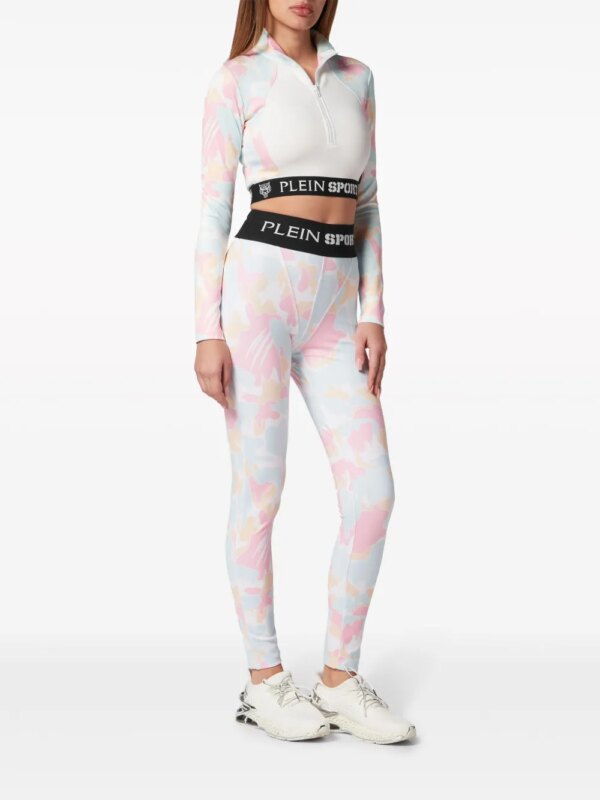 Plein Sport Legging met camouflageprint en logoband - Blauw
