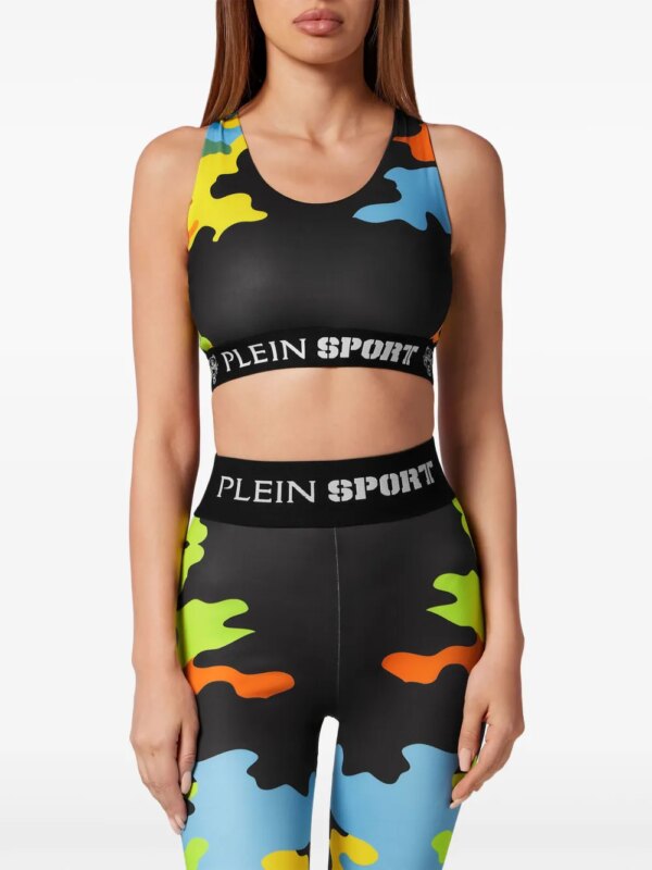 Plein Sport Sport-bh gekruiste bandjes - Zwart