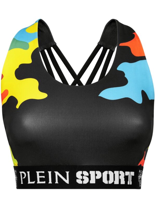Plein Sport brassière de sport à bretelles croisées - Noir